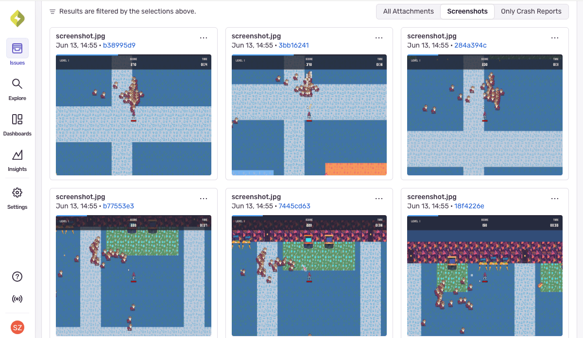 Attach screenshots, custom tags, and logs